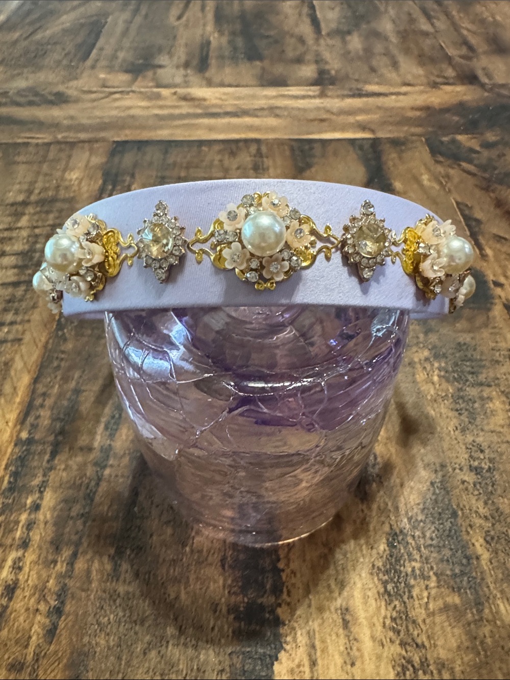 Lavender Pearl & Crystal Decorative Headband